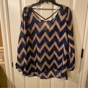 Stripped Sheer Blouse